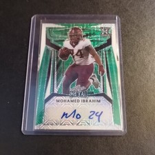 #1/3 Mohamed Ibrahim Green Mojo Rookie Auto 2023 Leaf Metal Autograph Minnesota