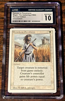 Swords to Plowshares CGC 10 Gem Mint Revised 3rd Ed Uncommon Iconic Vintage MTG - Image 1 of 4