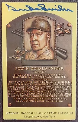 ⚾️Edwin Donald Snider "DUKE" AUTOGRAPHED HOF POSTCARD BROOKLYN DODGERS  - Image 1 of 4