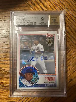 2018 Topps Silver Pack 1983 Design Chrome 40/50 Dominic Smith #36 Rookie Auto RC - Image 1 of 2