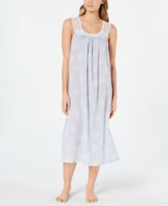 Charter Club Lace Straps Woven Cotton Nightgown Blue Floral Size XS - Picture 1 of 1