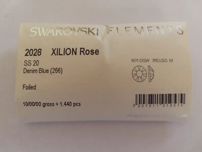 72 Swarovski Flatbacks 20ss Denim Azul/Laminado. #2028 Foto 1 de 3