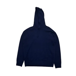 New Polo Ralph Lauren Wool Cashmere Knitted Hoodie Navy Size Medium $298 - Picture 1 of 6