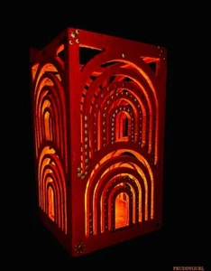 Flammenlose Holzlaterne (10"" T x 5,5"" B) - Bild 1 von 8