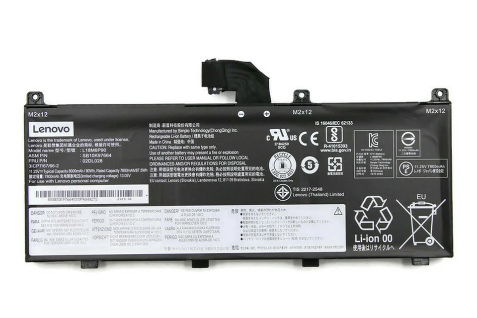 Nueva Batería Original Lenovo Thinkpad P53 20QN 20QQ 6c 90Wh 02DL028 EE. UU. Foto 1 de 1