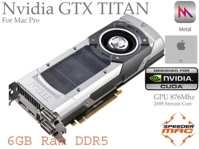  Nvidia TITAN 6GB DDR5 Apple Mac Pro, Bootscreen Metal Monterey Sequoia Metal - Photo 1/4