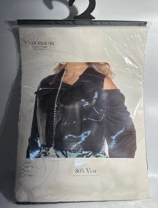 Underwraps 80's Faux Leather Cropped Vest Costume Large Halloween Party - Picture 1 of 2