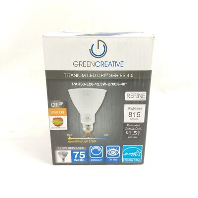GreenCreative Titanium Crisp Series LED Bulb PAR30 E26 12.5V 2700K 40° Dimmable  - Image 1 of 4