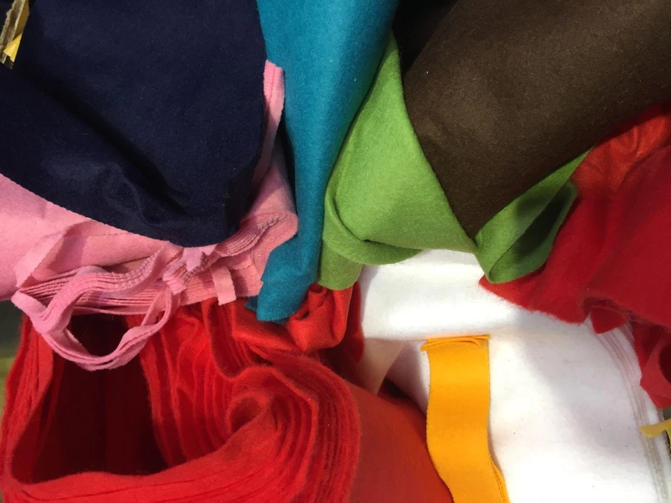 Assorted Acrylic FELT Baize Fabric Craft Waste Offcuts Remnants  - Image 1 of 1