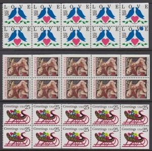 US 25c HEFTSCHEIBEN NEUWERTIG (x3) VERSCHIEDENE GRÜSSE LIEBE WEIHNACHTEN (ID:265/D59291) - Bild 1 von 1