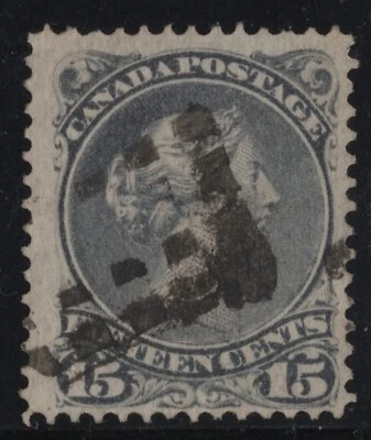 #30 Large Queen 15c Canada used well centered fancy cancel - Image 1 of 2