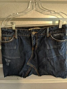 Gap Women’s Jean Skirt Denim Blue Mini Classic Cotton Size 4 Distressed - Picture 1 of 6