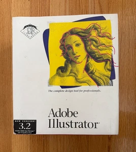 Adobe Illustrator 3.2 COMPLETE VERSION--3.5” floppy discs w/Extras - Picture 1 of 4