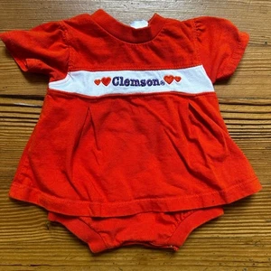 Vestido Little King Naranja Clemson Manga Corta Una Pieza TALLA 6M - Imagen 1 de 4