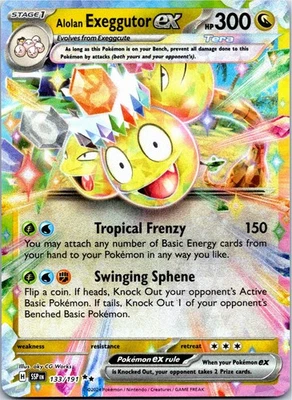 Alolan Exeggutor ex 133/191 SV08: Surging Sparks - Double Rare Near Mint holo - Image 1 of 2
