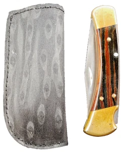 Funda para cuchillo Buck 110 hecha a mano estuche para cuchillos 6265 funda de madera ojo de gato negro - Imagen 1 de 12