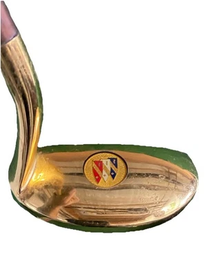 24k Gold Plated Jack Crane Commemorative Mid-Mallet Putter 35 Leather Grip RH HC - Image 1 of 4