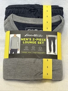 Eddie Bauer Gray 2-piece Lounge Set Thermal Shirt & Fleece Pants Size Small - Picture 1 of 2