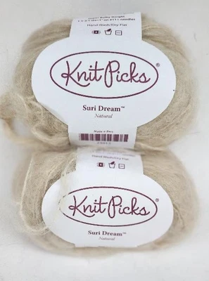 Knit Picks SURI DREAM  2 balls NATURAL  Super Bulky 286 yds LUXURY YARN - GIFTS - Image 1 of 4