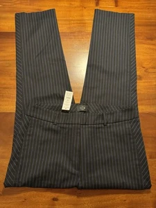 WHBM The Slim Ankle Women’s Black Striped Stretch Work Career Pants Sz 8 - NEW - Picture 1 of 9