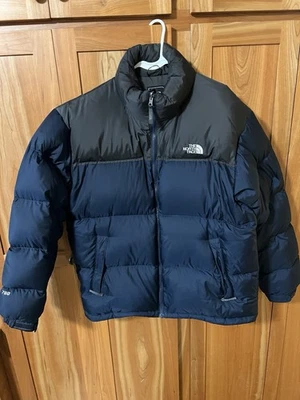 The North Face 700 Men’s Size Large Down Puffer Full Zip Jacket, Blue And Grey - Image 1 of 4