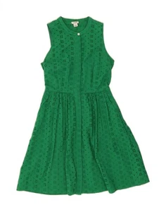 J. CREW Womens Sleeveless A-Line Dress UK 6 XS Green Cotton BA09 - Picture 1 of 3