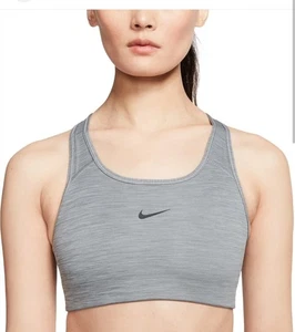NEW! NIKE [L] Women's Swoosh Padded Sports/Yoga Bra-Carbon Heather CJ5949-091 - Picture 1 of 4