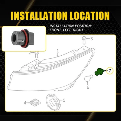 2X Front Turn Signal Socket For 19-25 Kia Soul 21-23 Hyundai Elantra 92166-A9000 - Image 1 of 4