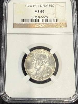 1964 Quarter Dollars Silver Coinage NGC MS-66 - Image 1 of 4