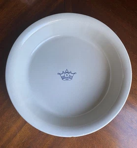Vintage Robinson Ransbottom Stoneware Pottery Blue Crown Pie Dish 10.25'' D - Picture 1 of 9