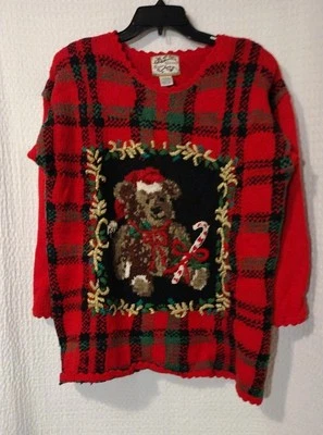 Suéter Vintage Reliquia Coleccionable Pequeño 1997 Oso de Navidad Foto 1 de 4