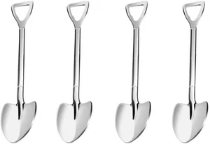 4-Pack Shovel Espresso Spoons – 4.7” Stainless Steel Mini Coffee Dessert - Picture 1 of 12