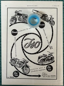 Rara Pubblicità ISOmoto/ISOcarro/ISO 125/ISO 200-Milano 1953 - Picture 1 of 1