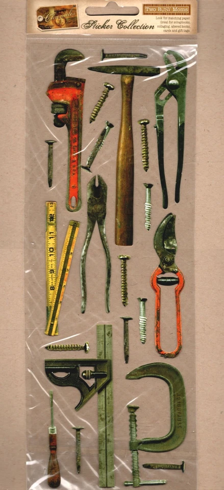 Two Busy Moms OLD TOOLS Cardstock StickerS scrapbook card journal - Image 1 of 1