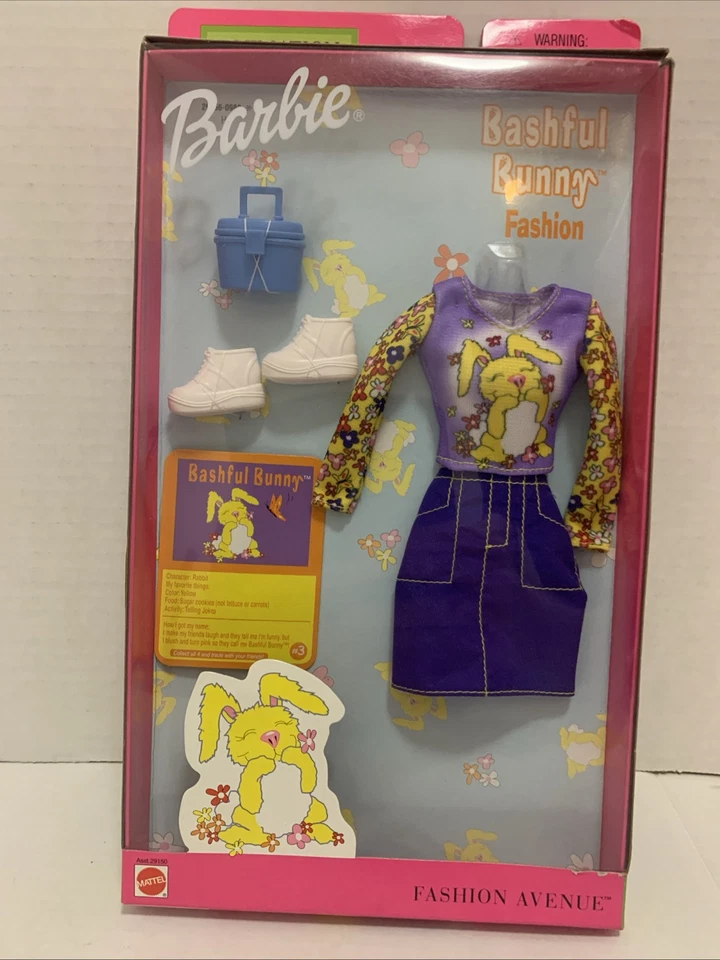 Barbie Bashful Bunny Animation Styles Fashion Avenue 2001 Mattel 29150 NRFB