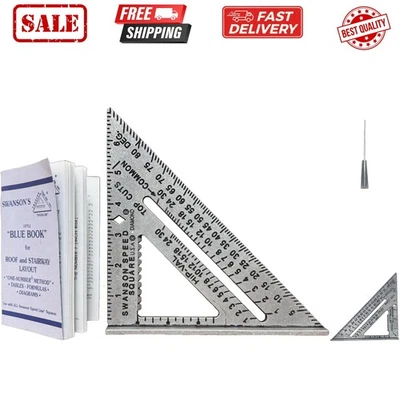 Cuadrado de velocidad Swanson duradero de 7 pulgadas con libro azul para proyectos de techo y marco Foto 1 de 4
