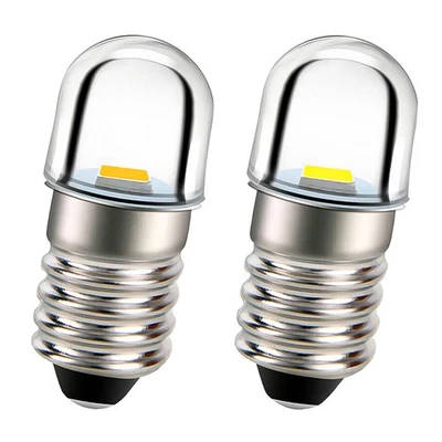 E10 LED Screw 3V/4.5V/6V/12V/18V Flashlight LED Miniature Bulbs Warm white/white - Image 1 of 4