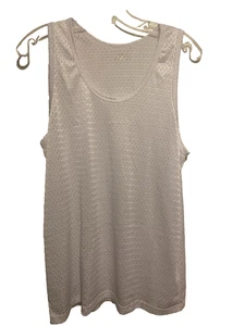 Men's Mesh Tank Top Quick-Drying Fitness NWOT size Large US White Poly stretch - Picture 1 of 5