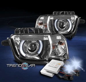 FOR 10-13 CHEVY CAMARO CCFL HALO CHROME PROJECTOR HEADLIGHTS LAMP W/8K XENON HID - Picture 1 of 4