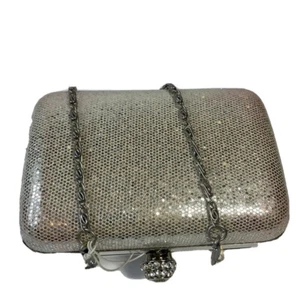 CHARMING CHARLIE Sparkle Clutch Purse Rhinestones Chain Strap Tags On - Picture 1 of 11