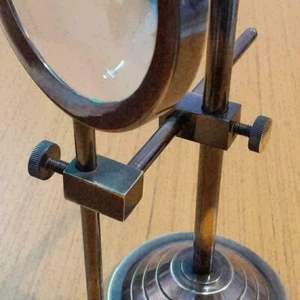 TISCHPLATTE VERGRÖSSERUNGSGLAS SCHREIBTISCH MESSING VERGRÖSSERUNG antik nautisch Geschenk - Bild 1 von 3