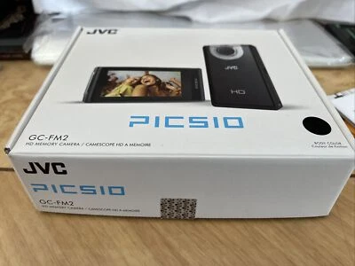 JVC Picsio GC-FM2 HD Camera In Orig Box Charger And Manual -clean - Image 1 of 4
