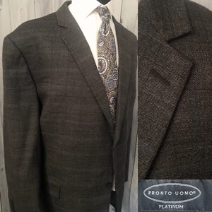 Pronto Umou "Platinum" Herren Blazer 56r grau braun kariert Sport Mantel Jacke - Bild 1 von 21