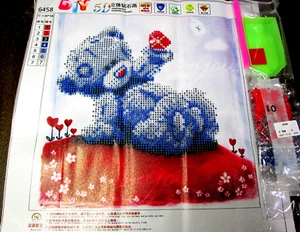 Teddy Bear With Heart 5D Round Diamond Cross Stitch Painting Kit - NIP (#109) - Picture 1 of 4