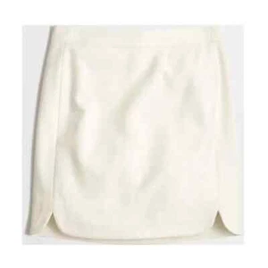 J. Crew Size 4 Wool Shirttail Tulip Hem Mini Pencil Skirt Ivory Short White - Foto 1 di 5