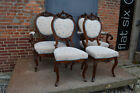 1 para foteli Louis Phillipe orzech ok. 1850 późny biedermeier + 2 krzesła zestaw wypoczynkowy
