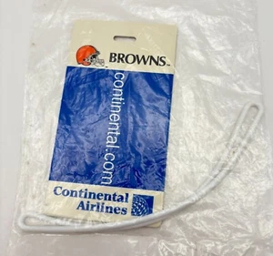 Etiqueta de equipaje de fútbol americano Cleveland Browns tarjeta de dirección de Continental Airlines de colección - Imagen 1 de 4