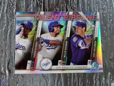 2017 Bowman Chrome Talent Pipeline #LAD Dodgers Cody Bellinger RC Willie Calhoun - Image 1 of 2