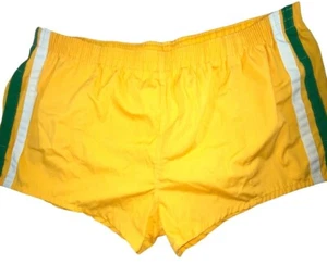 Vintage 1970er Sears Kings Road gelb grün kurze Shorts Herren XL hergestellt in den USA - Bild 1 von 5