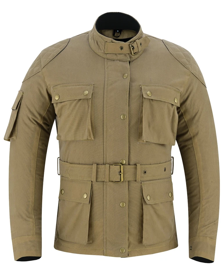 WARRIOR GEARS WARRIOR LADIES Classic Motorcycle Waxed Cotton CE Armour Breathable Biker Jacket